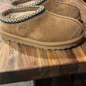 UGG Chestnut Suede Slip-On Clogs